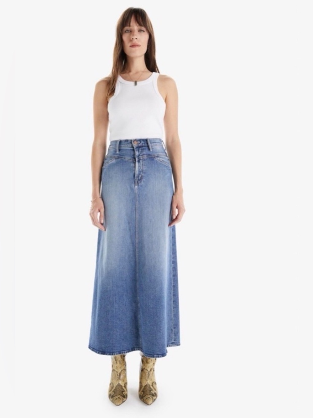 MOTHER yoke front circle skirt